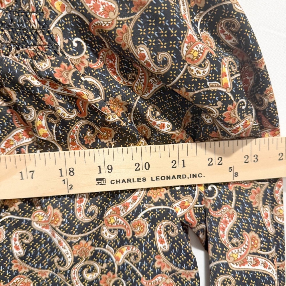 THML Paisley Women M Black Long Sleeve Smocked Peasant Victorian Office NWT - Picture 6 of 8